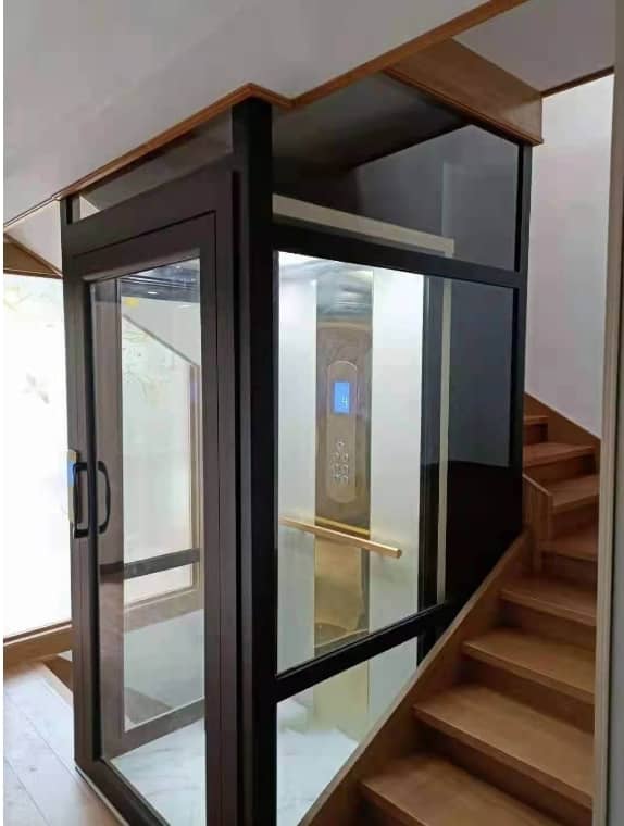 Black Glass View Home Lift